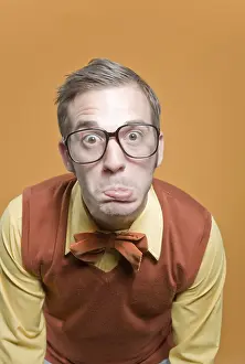 Bizarre Facial Expression Imprime: Nerd, face