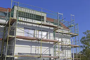 Residential Building Design Imprime: New building with completed basic rendering of the exterior facade New building with completed basic rendering of