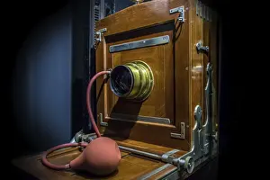 Studio Photography Background Ideas Imprime: The old studio camera for using plates standing on a forked camera stand