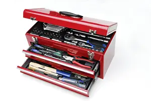 Red Toolbox Imprime: Opened tool Box