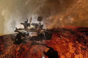 Mars Exploration Imprime: Curiosity rover exploring the surface of Mars
