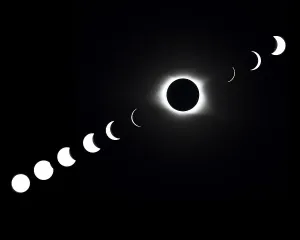 Eclipse Solar del Sol durante el 21 de agosto.