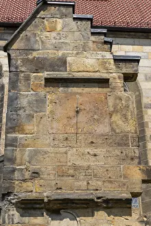 Uninhabited Church Buildings Imprime: Detail of the outer wall, clock, St