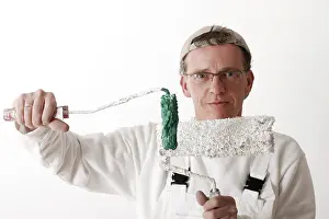 Paint Roller Artist Imprime: Painter with paint rollers
