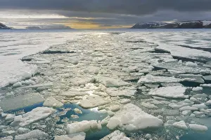 Svalbard Archipelago Imprime: Palanderbukta Bay, Pack ice pattern