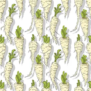 Healthy Eating Symbols Imprime: Parsnip roots repeating pattern