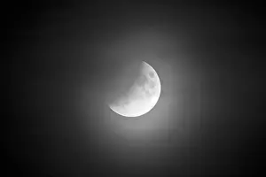 Deserted Cityscape Germany Imprime: Partial lunar eclipse on 16.07