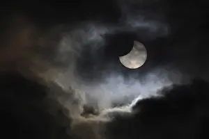 Deserted German Countryside Imprime: Partial solar eclipse, thin cloud cover