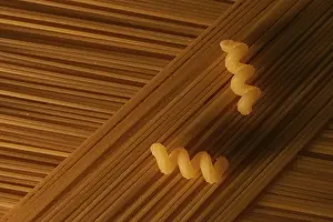 Empty Pasta Dish Imprime: Patterned pasta made from spaghetti and spirelli