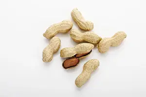 Peanut Nutrition Imprime: Peanuts, one of them opened