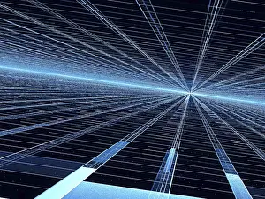 Fractal Geometry Background Imprime: Perspective background - abstract computer-generated image