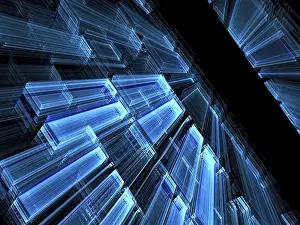 Abstract Computer Generated Image Imprime: Perspective technology background - abstract computer-generated image
