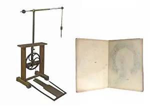 Central Europe Historic Landmark Imprime: Piercing machine and pattern sheet around 1900