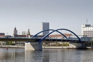 Frankfurt On The Main Skyline Imprime: Skyline with the Oderbruecke, Oder Bridge
