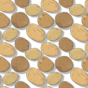 Editable Vector Template Imprime: Potatoes repeating pattern, editable vector template