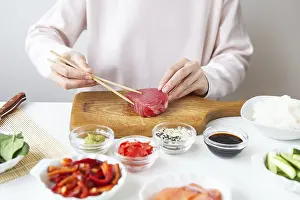Sushi Preparation Imprime: The process of preparing sushi