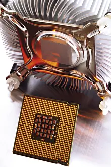 Personal Computer Components Imprime: Processor fan and processor chip
