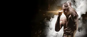 Young Boxer Imprime: Professional boxer posing in the studio