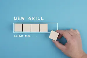 Education Concept Imprime: Progress bar with the words new skill loading
