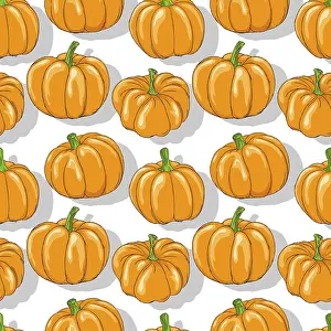 Editable Vector Template Imprime: Pumkins repeating pattern, editable vector template
