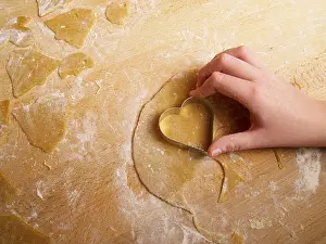 Bakery Products Photography Imprime: Punching out biscuits