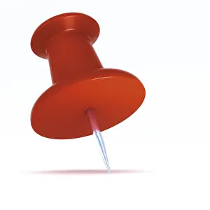 Computer Graphic Depiction Imprime: Push pin, 3D rendering