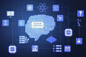 Quantum Computing Concept Imprime: Quantum computing as modern technology concept