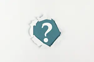 Education Symbol Imprime: Question mark on paper background