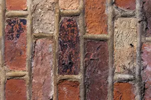 Deserted Red Brick Structure Imprime: Red bricks pattern background of a wall
