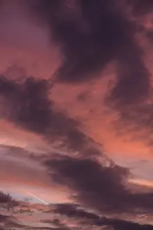 Evening Sky Bavaria Imprime: Reddish clouds in the evening sky