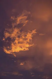 Southern Germany Evening Mood Imprime: Reddish clouds in the evening sky