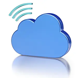 Data Storage Symbol Imprime: Remote wireless database cloud computing technology storage concept
