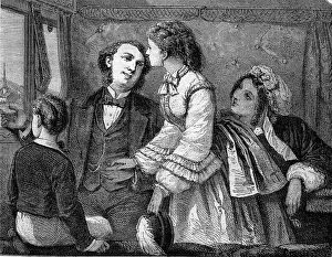 Vintage Styled Drawing Imprime: The return, Drawing Pauquet, of a published after lithography