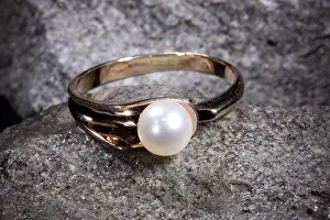 Traditional Craftsman Imprime: Ring on a stone studio background