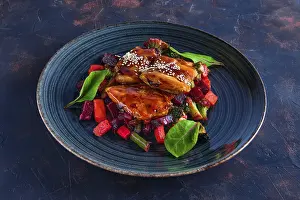 Beetroot Recipe Imprime: Roasted pike served with beetroot