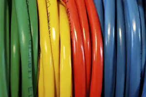 Coloured Network Cables Imprime: Rolled coloured network cables for computer