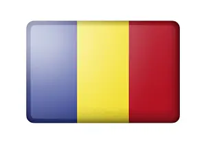 European Flag Design Imprime: The Romania flag. Rectangular matte icon