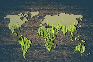 Geographic Outline Map Imprime: Roughly outlined world map with white background