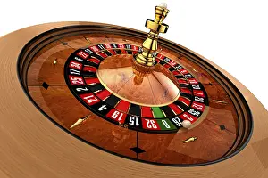 Deserted Casino Scene Imprime: Roulette, built in three-dimensional program