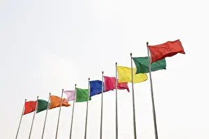 Colourful Flags Imprime: A row of coloured flags