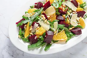 Beet Salad Recipe Imprime: A salad made with chunks of beet
