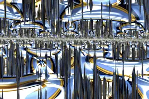 Futuristic Urban Environment Imprime: Sci-fi or hi-tech background - abstract computer-generated image