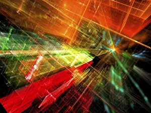 Virtual Reality Background Imprime: Sci fi or virtual reality background - abstract computer-generated image