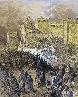 First Crusade Imprime: Second attack on Jerusalem, repulsed by the Crusaders during the First Crusade