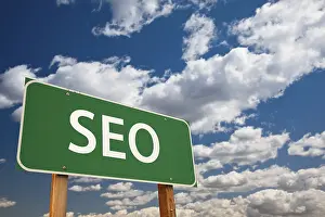 Green Road Sign Concept Imprime: SEO, search engine optimization