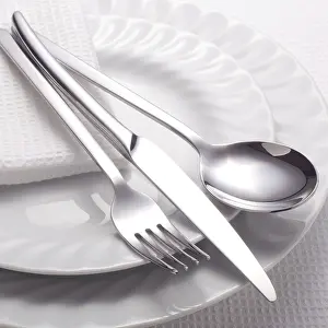 White Kitchen Background Imprime: Set of kitchen object on a white background