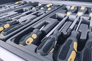 Repair Tools Imprime: Set of Screwdrivers inside Toolbox