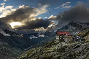 Atmospheric European Scene Imprime: Siegerlandhutte with dramatic cloudy sky