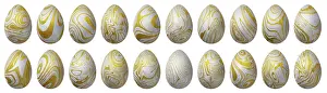 Colorful Easter Traditions Imprime: Silver and gold Easter Eggs Set