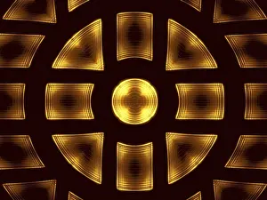 Abstract Computer Generated Image Imprime: Simple golden tech or esoteric background - abstract computer-generated image